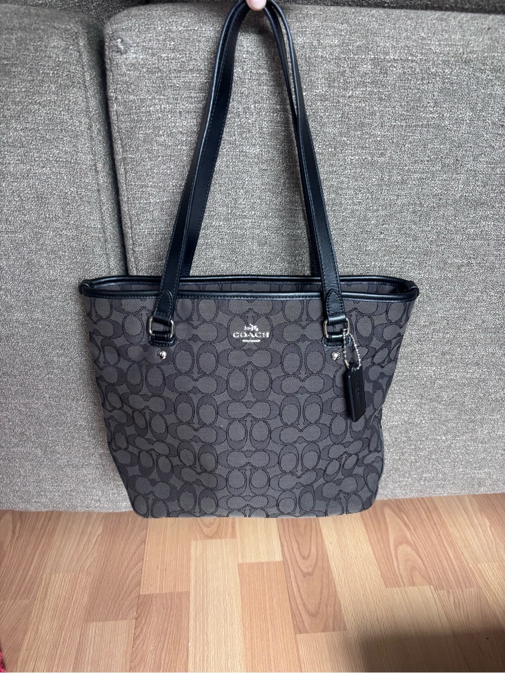 Coach Signature Tote Bag in Black/Gray